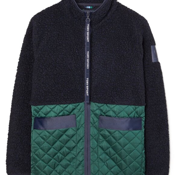 Tory Sport Sherpa Fleece Quilted Jacket - Picture 2 of 3